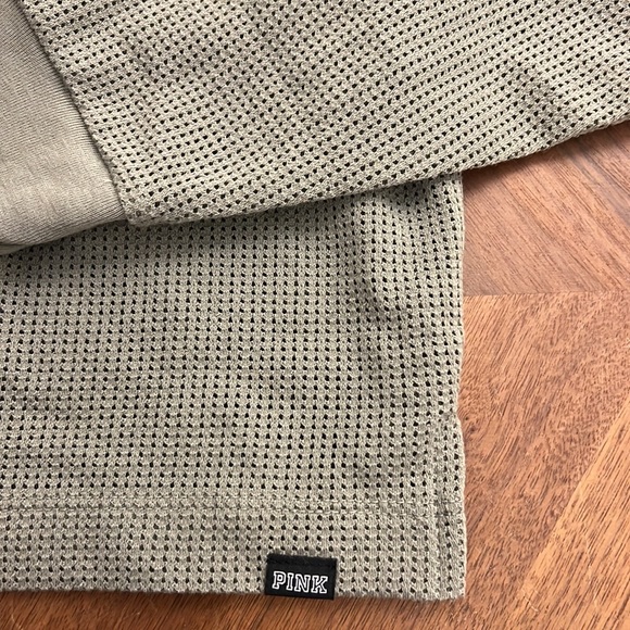 PINK crop mesh olive green long sleeve - Picture 5 of 5